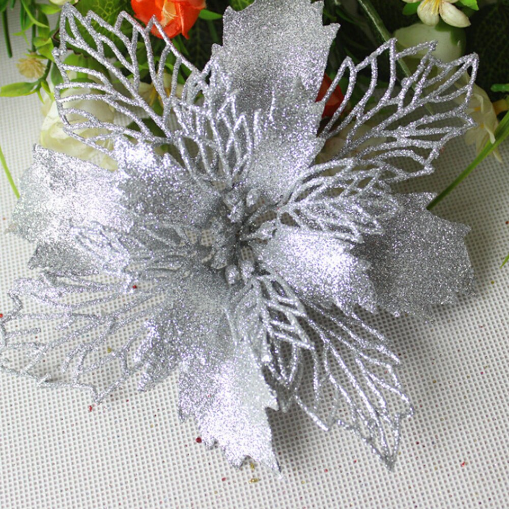 22cm DIY flores artificiales de Navidad flores de simulación Adornos de árbol de Navidad boda Navidad decoración flor cabeza: C3
