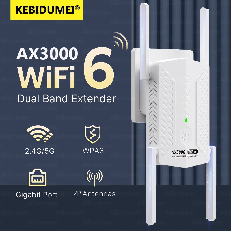 AX3000 WiFi 6 Repetidor 5G 2.4G Dual Band Amplificador de sinal 802.11ax Extensor Wi-Fi para amplificador de rede Gigabit de sinal de escritório doméstico