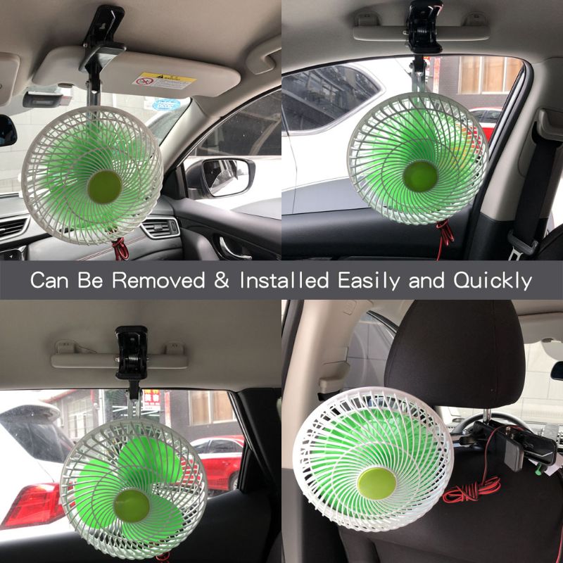 12V SUV Car Stepless Speed Air Cooling Fan Automobile Vehicle Swing Clip Fan