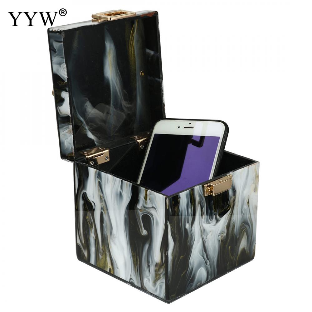 Kralen Handvat Handtas Vrouwelijke Inkt Patroon Avond Clutch En Portemonnee Women's Bag Mini Totes Acryl Box Zak bolso