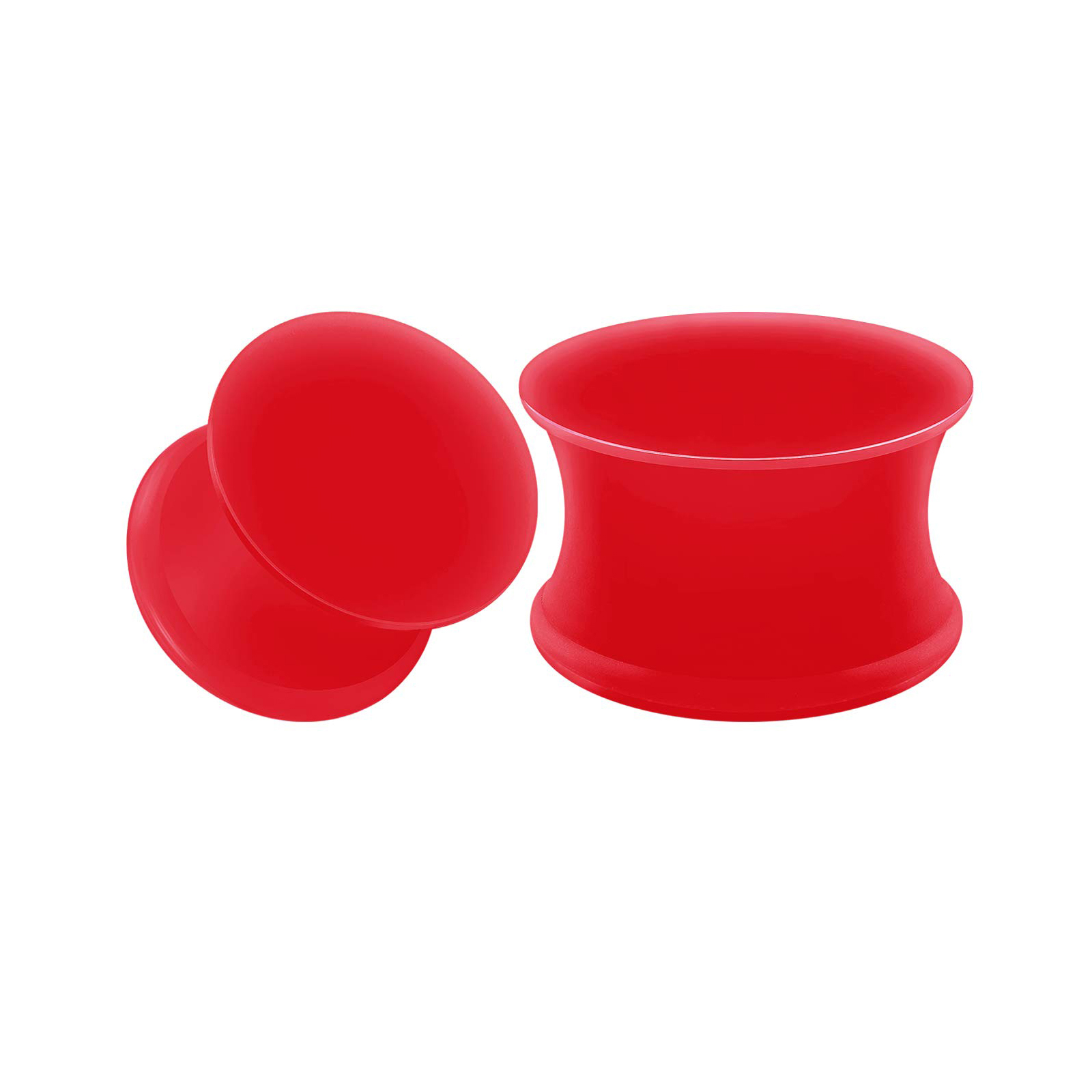 1 Paar rot Silikon doppelt ausgestellte Sattel durchbohren Schmuck Trage Ohr stöpsel Ohrring lappen Acryl Außen fleisch Tunnel 3-20mm: Lila / Gold-farbe