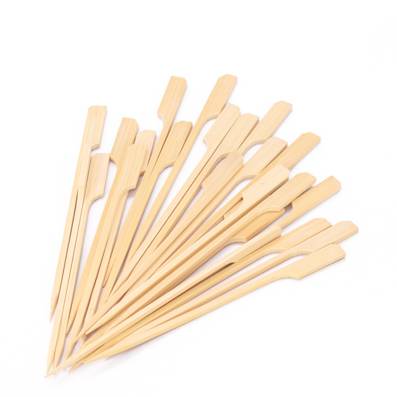100 stuks 15cm Bamboe Spiesjes Peddel Sticks Voor BBQ Grill Kebab Barbeque Fruit Tandenstokers Feestartikelen Outdoor Gereedschap