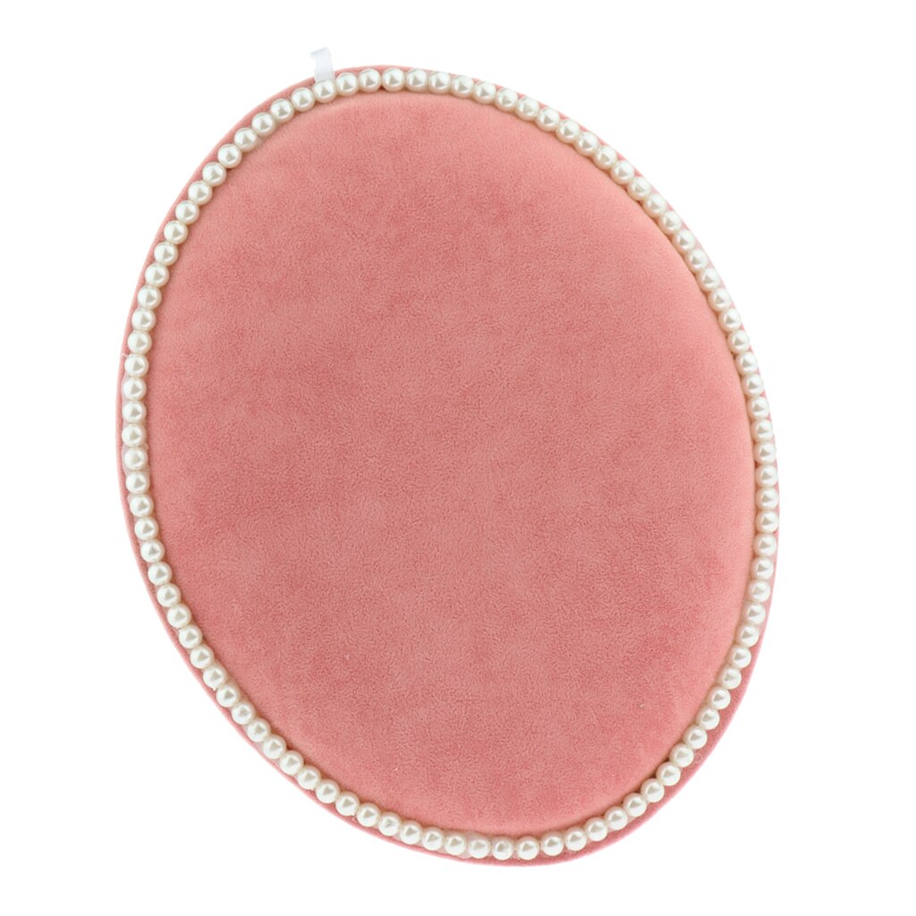 Oval Velvet Jewelry Display Stand Necklace Showcase Holder Organizer