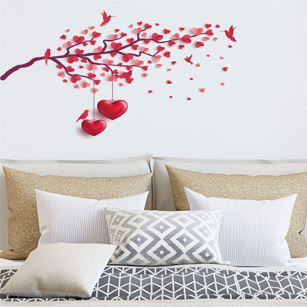 Muursticker Woonkamer Slaapkamer Achtergrond Verwijderbare 3D Liefde Muursticker Art Acryl Zuur Decal Slaapbank Decoratie Muur # py