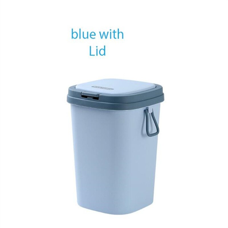 Trash Can Organizer Toilet Garbage Container Bin Home Living Room Kitchen Waste Bin Household Office Dustbin Home Cleaning Tools: Blue press / 8L
