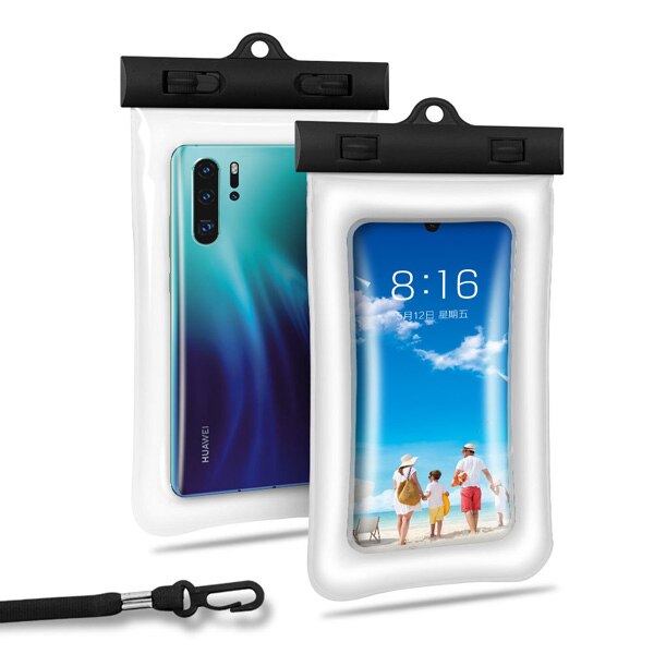 Flutuante Malote Do Telefone 6.5 ''Smartphones À Prova D' Água Caso Saco Seco Para iPhone XR X 11 Pro Max 8 Além de 7 6S Samsung Tampa Do Telefone Móvel: Black