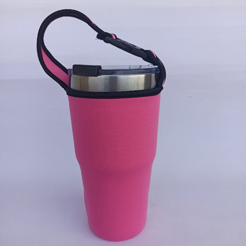 Insulated Bag Coffee Mug Cover Case Thermos Cup Pouch Portable Vacuum Cup Set Camping Accessorie For YETI 30oz Mugs: Rose Red