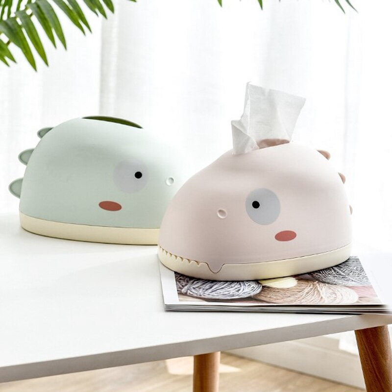 Cute Dinosaur Tissue Box Desktop Paper Box for Home Living Room Bedroom Cartoons Napkin Storage Box