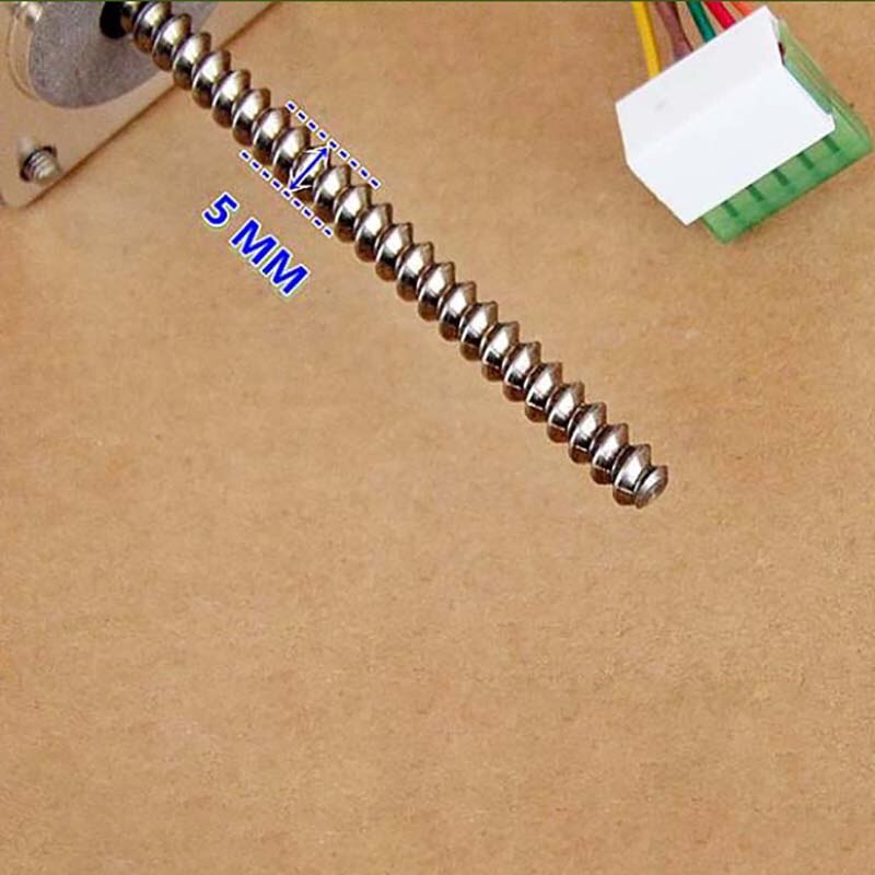 35mm Micro Stepper Motor 2-Phase 6-Wire Step Angle: 1.8 Degrees With Dual Ball Bearing NEMA 14 Motor 64mm Long Screw Rod Shaft