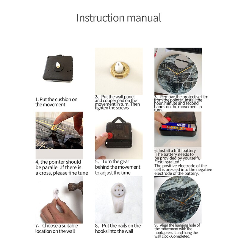 30cm akryl fjäril väggklocka kvarts analog marmor klocka 3d elegant marmor tryck modern rund vägg klocka kreativitet heminredning