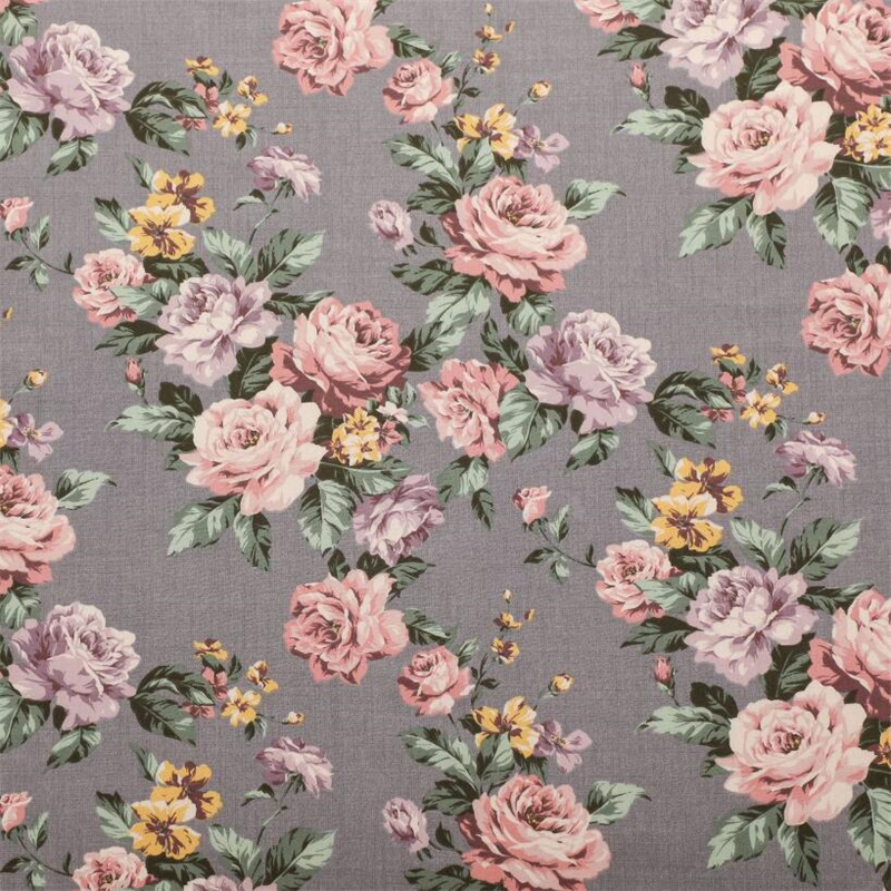 Tela de algodón para coser, tela de retazos, acolchado, Tecido álbum de recortes, material hecho a mano DIY, gris, rosa, rejilla de flores de peonía