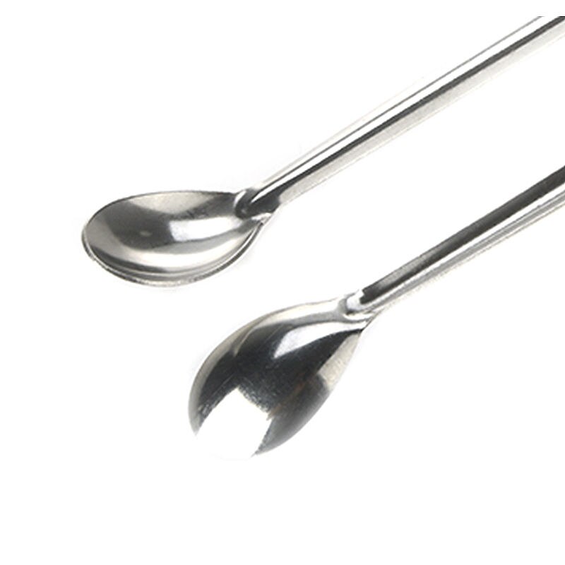 2Pcs 20cm Length Double End Reagent Stainless Steel Lab Sampling Spoon Spatula Tool