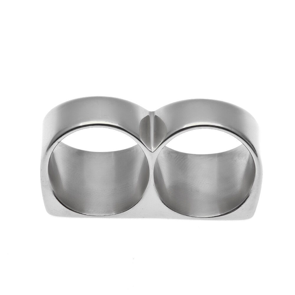 Permanent Color Protection Most Popular Steel Two Finger Rings Stainless Steel Men Punk Rings Man&amp;Women Party Cool Ring
