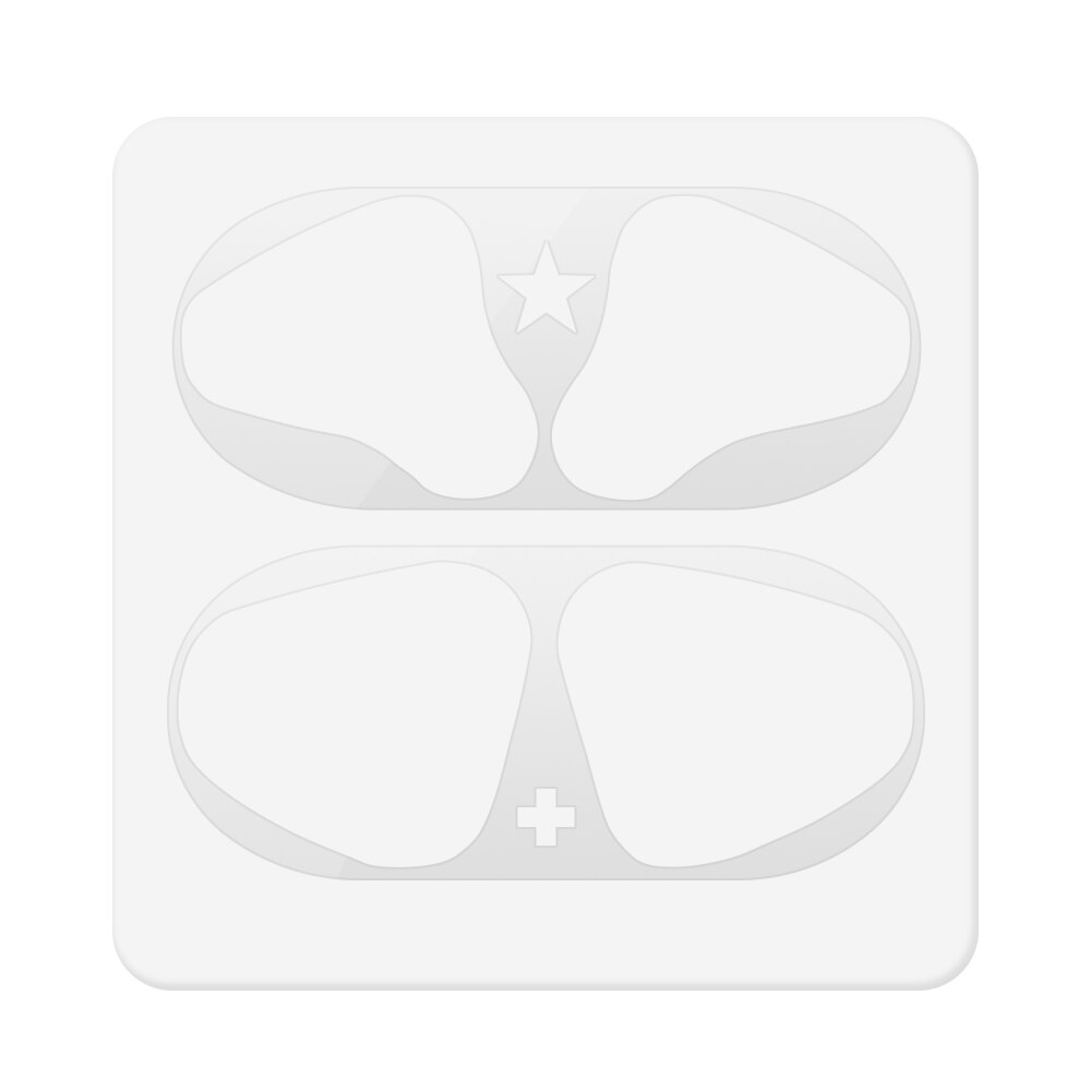 Etiqueta protectora de polvo de Metal para Airpods 2 1 pegatina protectora de piel para auriculares Airpods de Apple: Silver-04