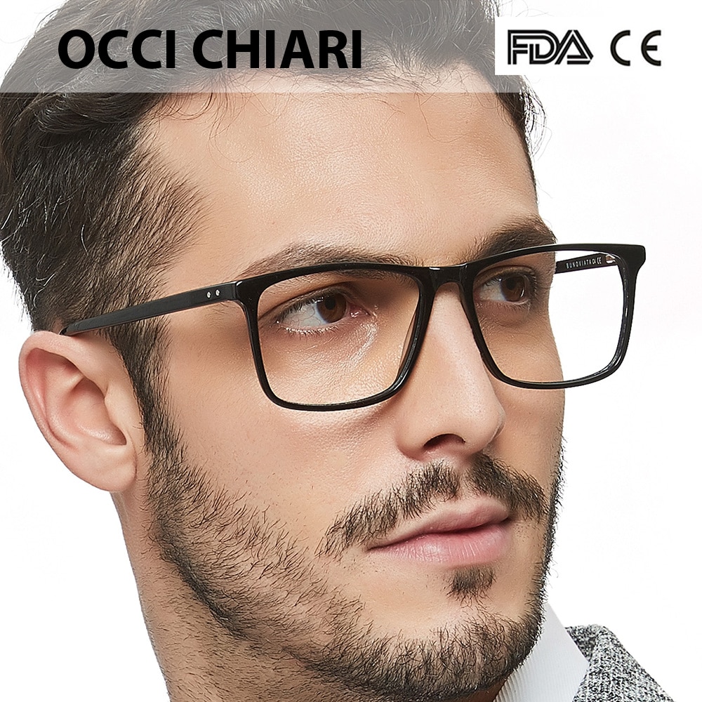 OCCI CHIARI Computer Glasses Frame Men Optical Eyeglasses frames Clear Lens blue light Gaming Eyewear Prescription Male