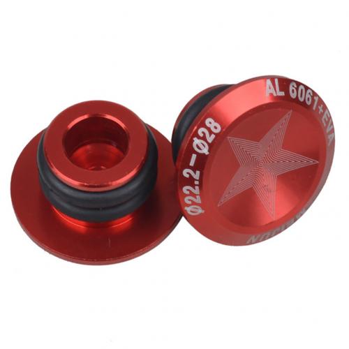 2 uds. De tapones de aleación de aluminio para manillar de bicicleta de montaña y carretera, accesorios para bicicleta: Rojo