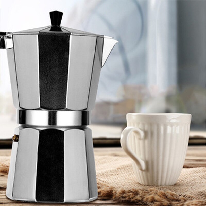 COSTWAY-cafetera de aluminio octogonal, filtro de café, taza de café europeo