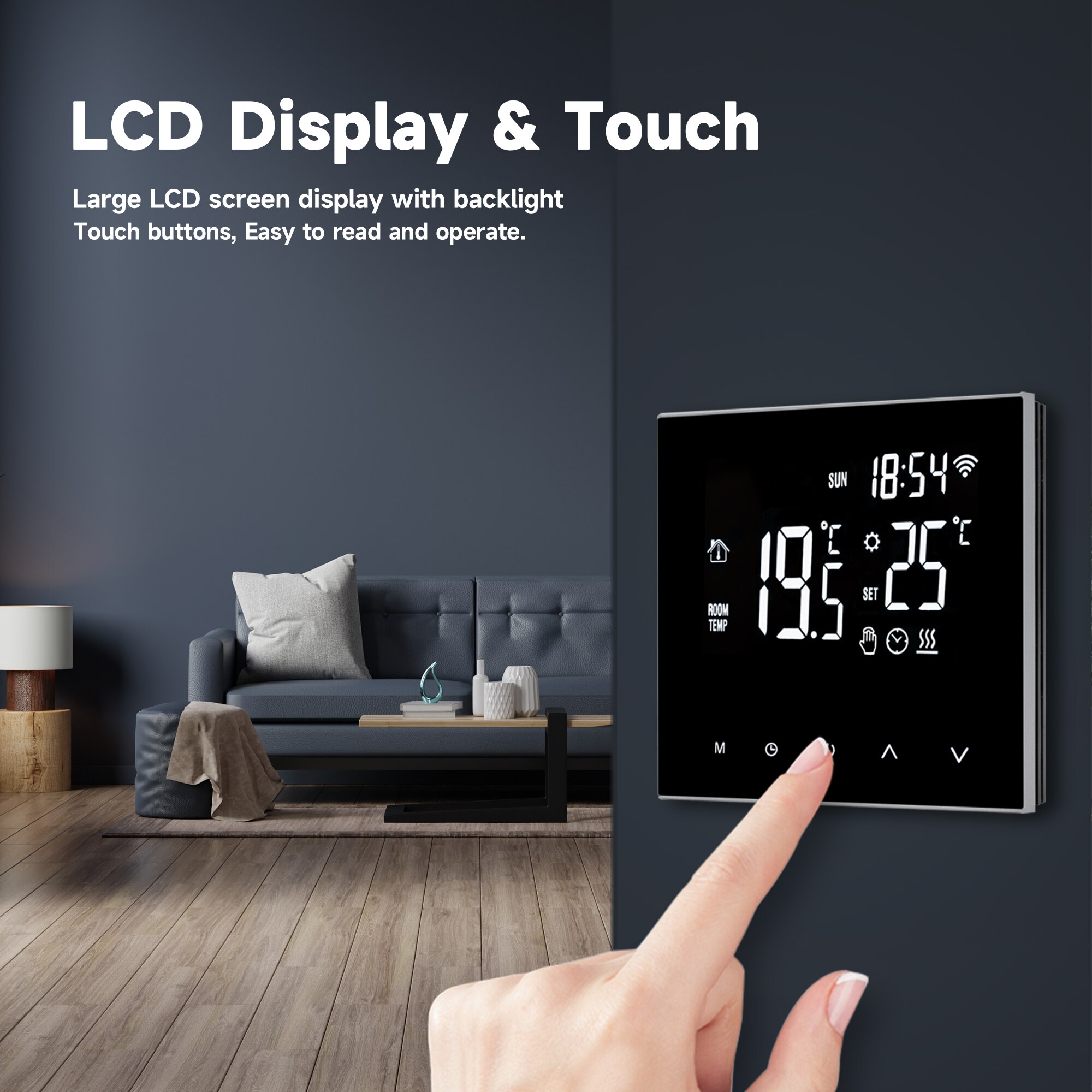 Tuya Wifi Slimme Thermostaat Lcd Touch Screen Voor Elektrische Vloerverwarming Water/Gas Boiler Temperatuur Afstandsbediening