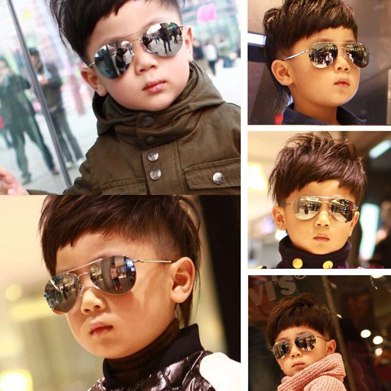 Sunglasses baby kids boy girl Pilot sunglasses metal frame goggles glasses for kids children