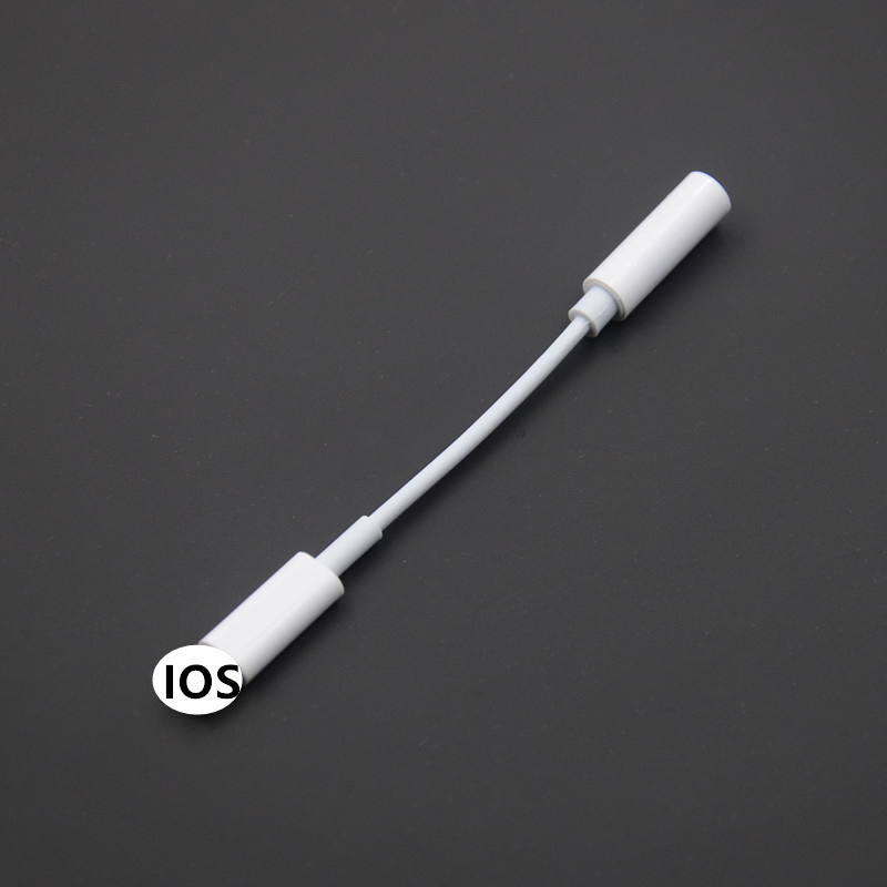 Headphone Adapter For huawei xiaomi Type-c AUX Earphone Adaptador on IOS 14 11 12 13 To 3.5mm Jack Female Male Charger Adapters: White for IOS