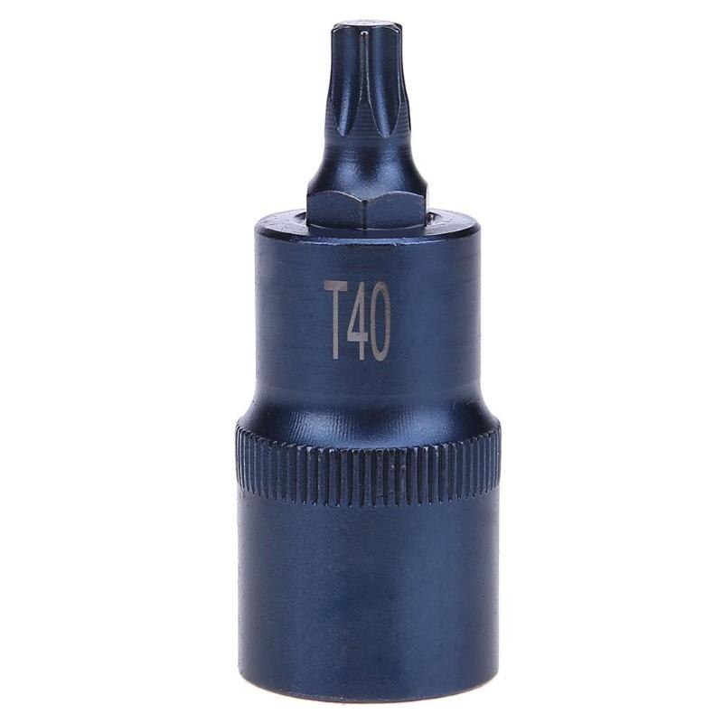 Destornillador Torx 1/2 adaptador de brocas T30 T35 T40 T45 T50 T555 T60 T70 adaptador de tornillo herramienta de mano: T40