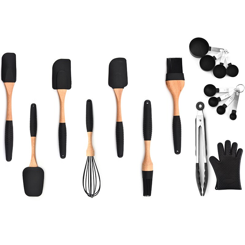 Siliconen bakpak cake schraper ei garde hittebestendige handschoenen bakgereedschapset kookgereedschap keukenaccessoires koken: Alle