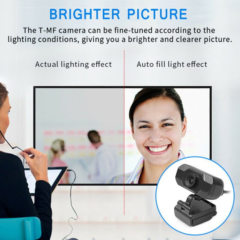 1080P Hd Webcam Mini Computer Pc Webcamera Draaibare Camera Voor Live-uitzending Video Conferentie Werk