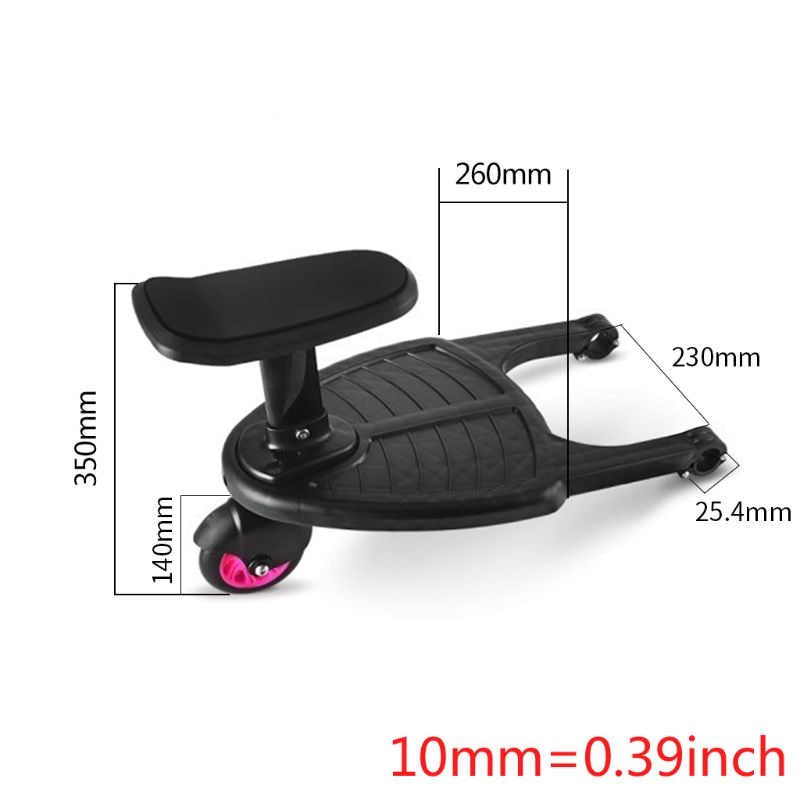 freundlicher Kinderwagen Pedal Adapter Zweite Art Hilfs Anhänger Zwillinge Rolle Tramper freundlicher Stehen Platte mit Sitz