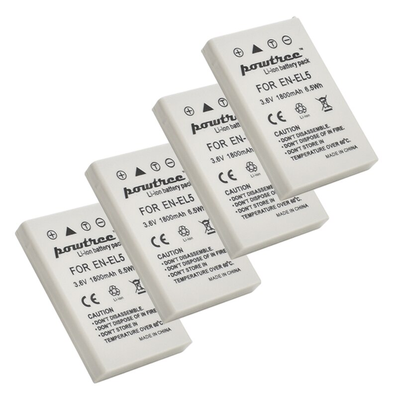 3.6v 1800mAh EN-EL5 EN EL5 ENEL5 batteries Li-ion Camera Battery For Nikon Coolpix P90 P100 P500 P510 P520: 4 Piece Battery