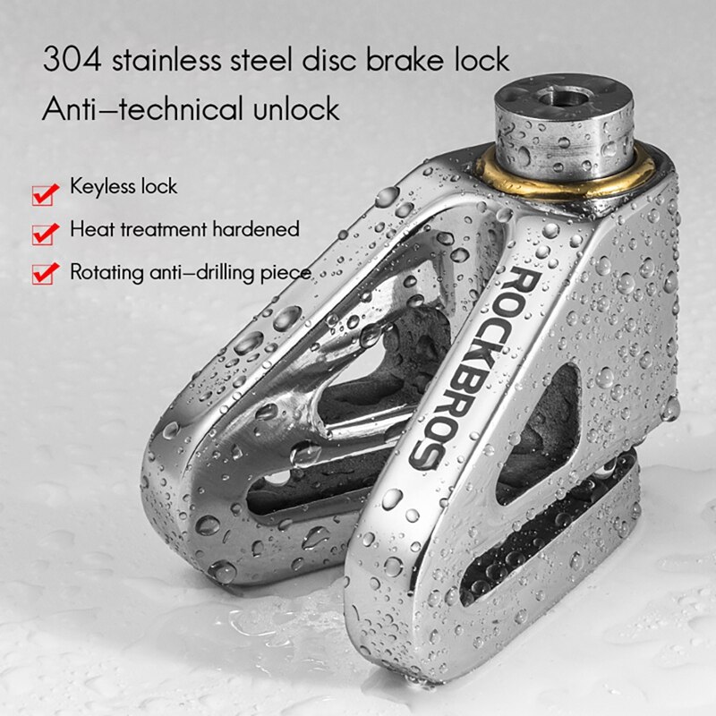 Rockbros fahrrad-scheibenbremsenschloss, wasserdicht, diebstahlsicher, radbremsenschloss für motorräder, roller, fahrzeuge und falträder