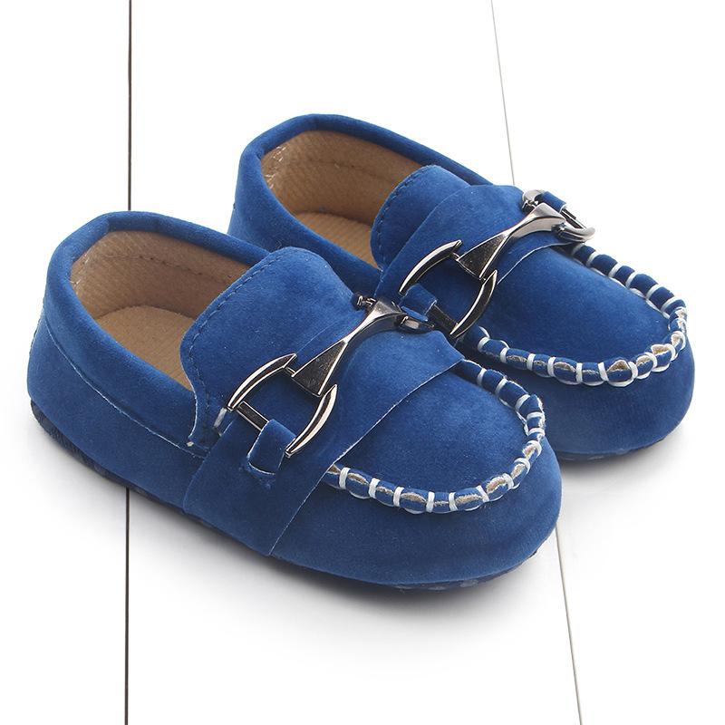 Neue Stil Kinder Peas Schuhe Pelz Leder Kinder Schuhe Für Mädchen Casual Wilden 7 Farben Jungen Schuh Top baby Größe Flut: Blau / 12 cm