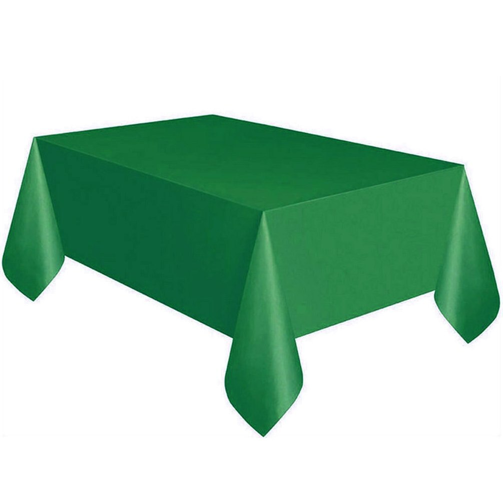 Disposable Party Tablecloth Pe Plastic Cloth Birthday Dessert Table Solid Color Tablecloth 137*274Cm: Dark green