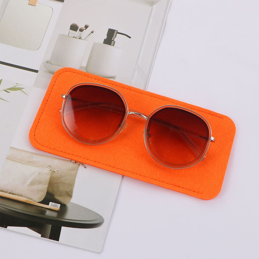Funda de tela de fieltro suave para gafas, funda portátil de Color puro para anteojos, funda protectora para gafas de lectura