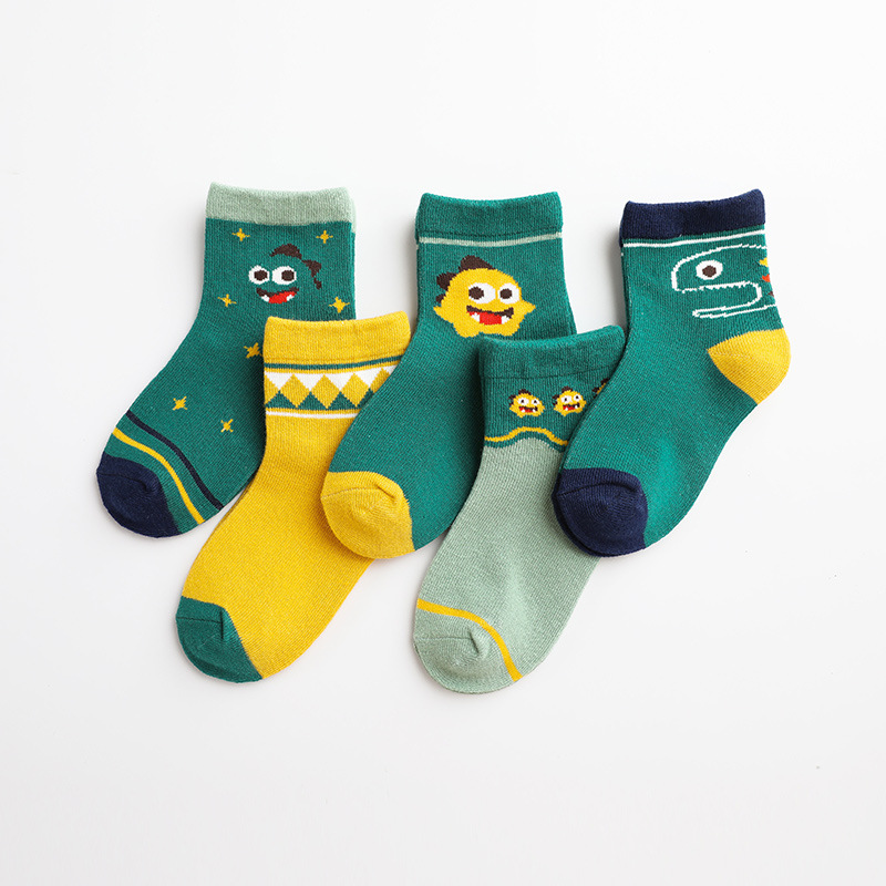 5 par/partia jesienne skarpetki dla dzieci koreańskie skarpetki dla dzieci bawełniane słodkie skarpetki dla niedźwiedzi oddychające skarpetki dla dziewczynek: 2 / S(1-2Y)