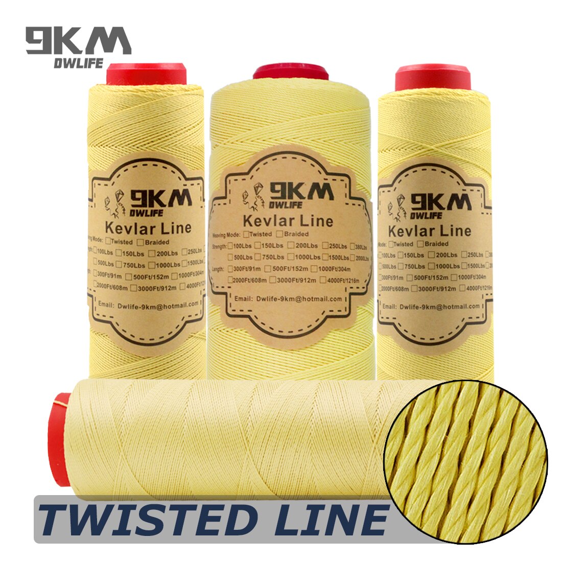 Hilo de Kevlar trenzado para pescar, cuerda refractaria para tienda de senderismo, resistente al corte, 0,6 ~ 0,8mm