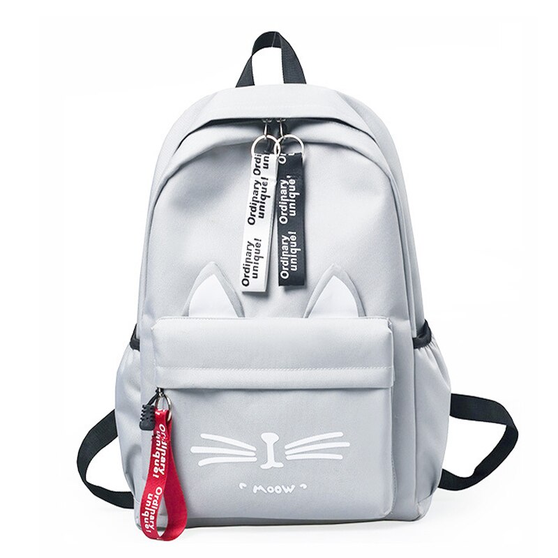 Beide Schouders Meisjes Rugzak Mooie Kat Oren Student Kinderen Schooltassen Voor Jongens Bag Kids Mochila Escolar Cartable Enfant: GRAY