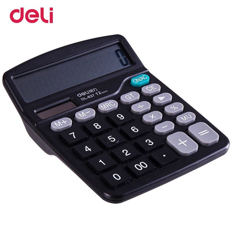 Deli cheap two power supply solar calculator for office table accounting school teach classic durable multifunctional calculator