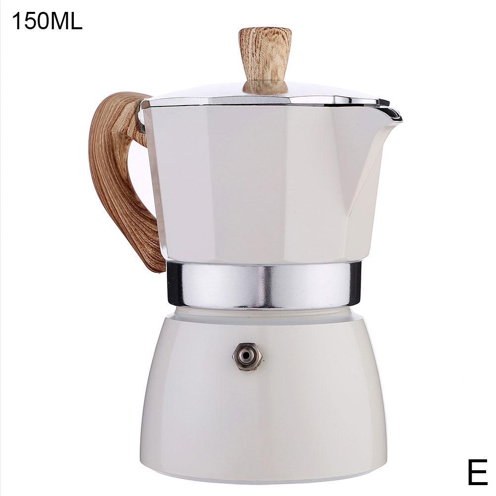 Kaffebryggare perkolator gryta spis topp italiensk stil espressoböna 150/300ml moka gryta kaffekanna: E