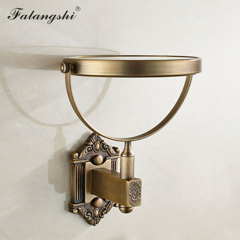 Bathroom Wall Mirror Antique Bronze Euro Style Bath Makeup Mirror Adjustable Round Cosmetic Mirrors Bathroom Accessories WB8901