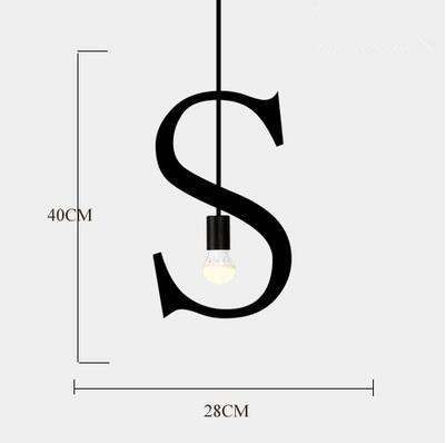 Plafonnier suspendu en fer avec alphabet anglais, éclairage d'intérieur, luminaire décoratif de plafond, idéal pour une réception, un restaurant, un salon, un café, un bar, un bar ou un bureau: GRIS FONCÉ