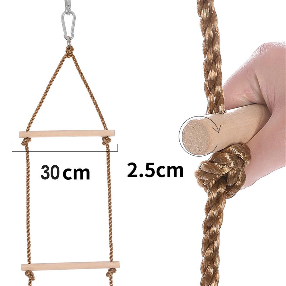 Corde en bois échelle Multi échelons sécurité sport corde balançoire pivotant connecteur rotatif outils enfants activité escalade jeu jouets