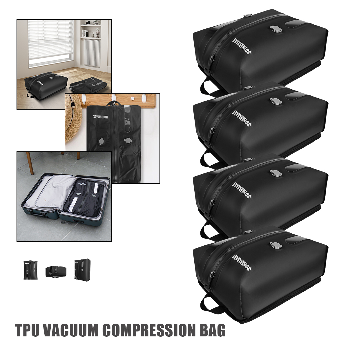 Reusable Vacuum Bags for Travel Dustproof Space Saver Vacuum Compression Bag Waterproof Luggage Vacuum Storage Bag