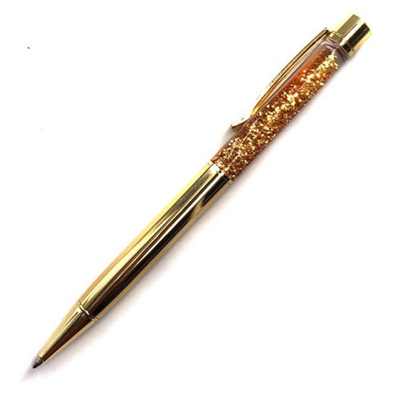 Beautiful Metal Ballpoint pen Luxury Gold Foil Ballpoint Pen for Writing Stationery School Office Supplies: Gold