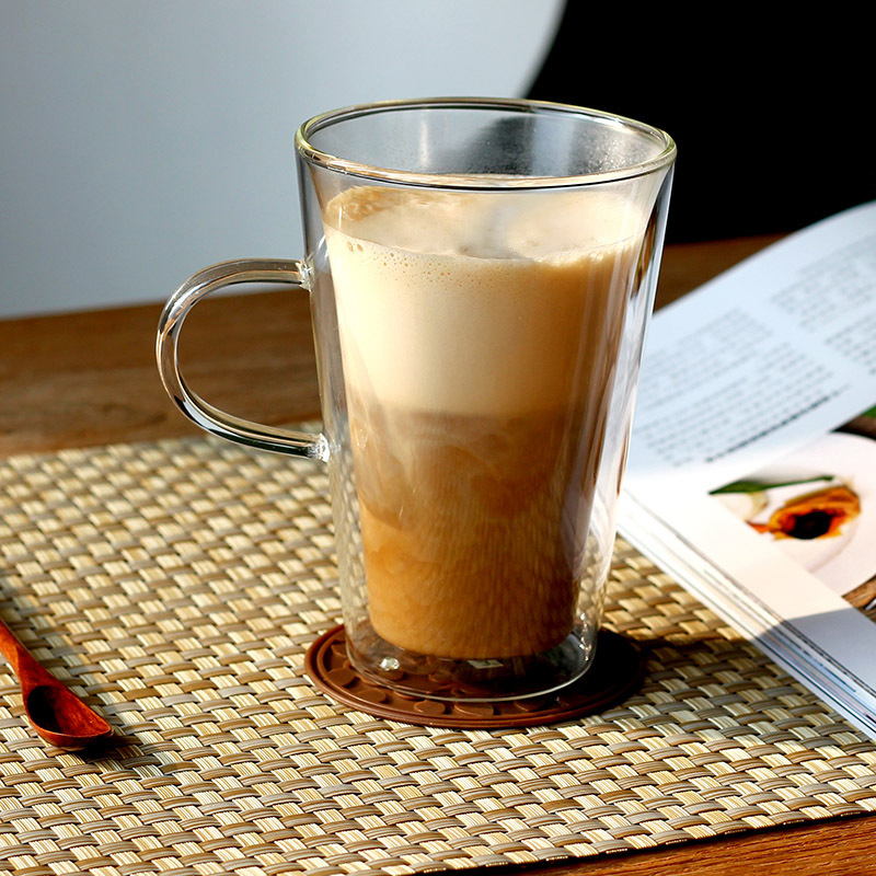 400 ml Double Wall Cup Clear Slip Handgemaakte Thee Mok Koffie Melk Sap Gezonde Drank Dubbele Laag Glas Mok