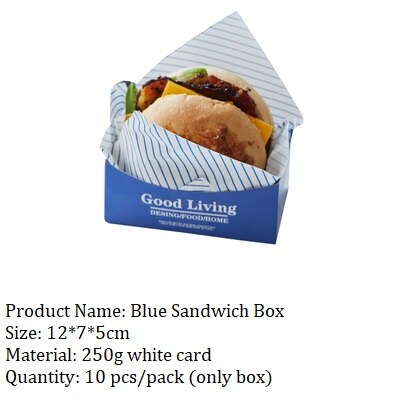 Wegwerp Sandwich Verpakking Gladde Ei Dikke Ei Toast Papierlade Hamburger Ontbijt Verpakking: 8
