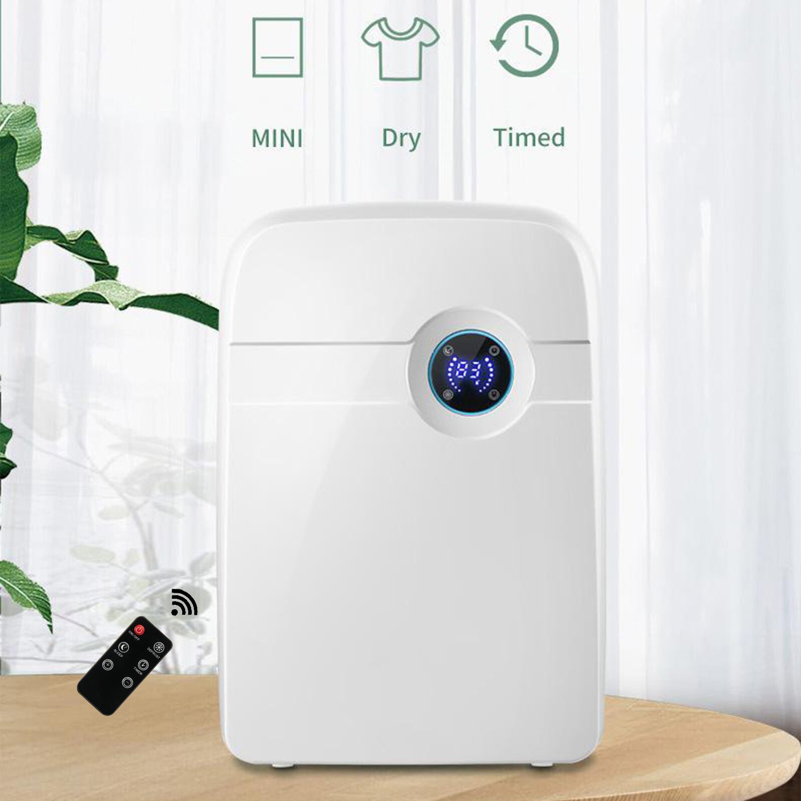 Electric Dehumidifier, Portable Dehumidifier with 2.5L Water Tank, Electric Mini Dehumidifier for Bathroom, Auto Shutoff