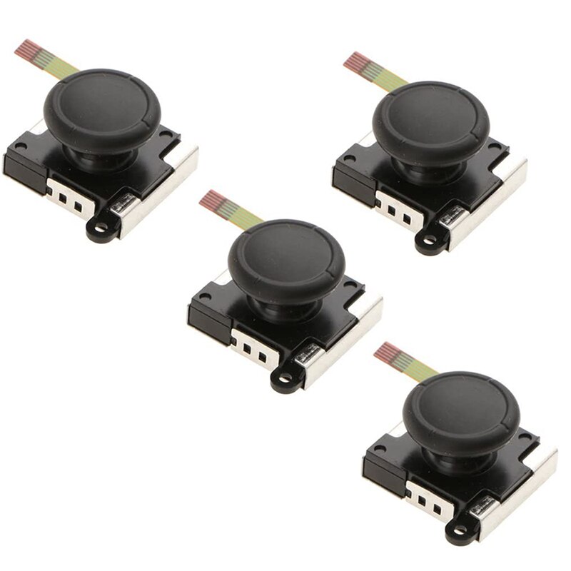 4 Pieces 3D Replacement Left & Right Joystick Analog Rocker Stick with Cap for Nintendo Joy-Con Switch Controller