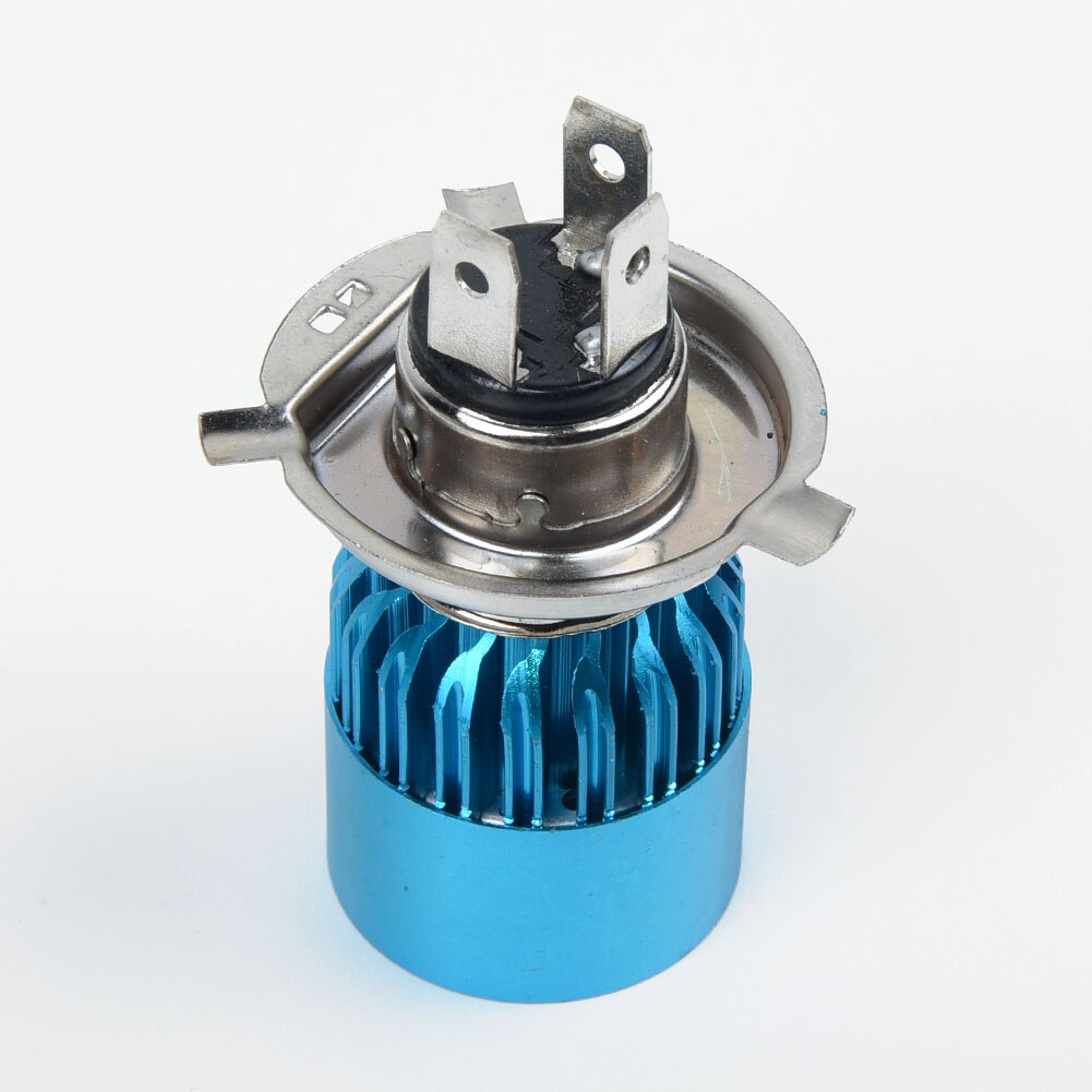12-85V 12W H4 Wit 3 Led Blauw Shell Motorfiets Koplamp Spotlight Lamp