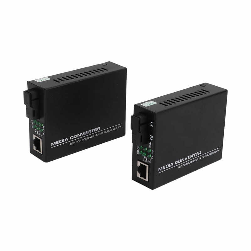 Fiber Transceiver Gigabit Media Converter Signal Conversion with 6 LED Indicators for Parking Lot for Surveillance Security for