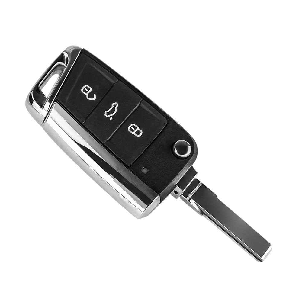 Okeytech 3 knapper fjernbetjent foldning bil nøgle skal udskiftning til vw golf 7 4 5 passat  b5 b6 polo touran til sæde skoda auto: Lyse